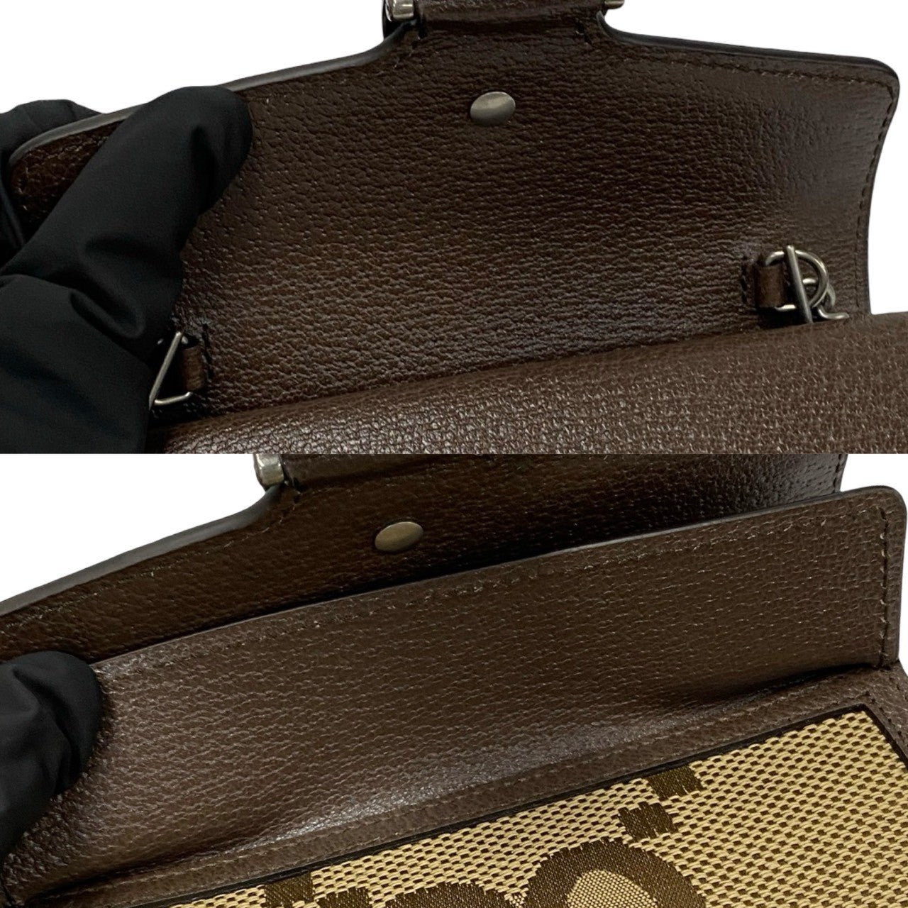 GUCCI Shoulder Bag leather Brown Jumbo GG Dionysus