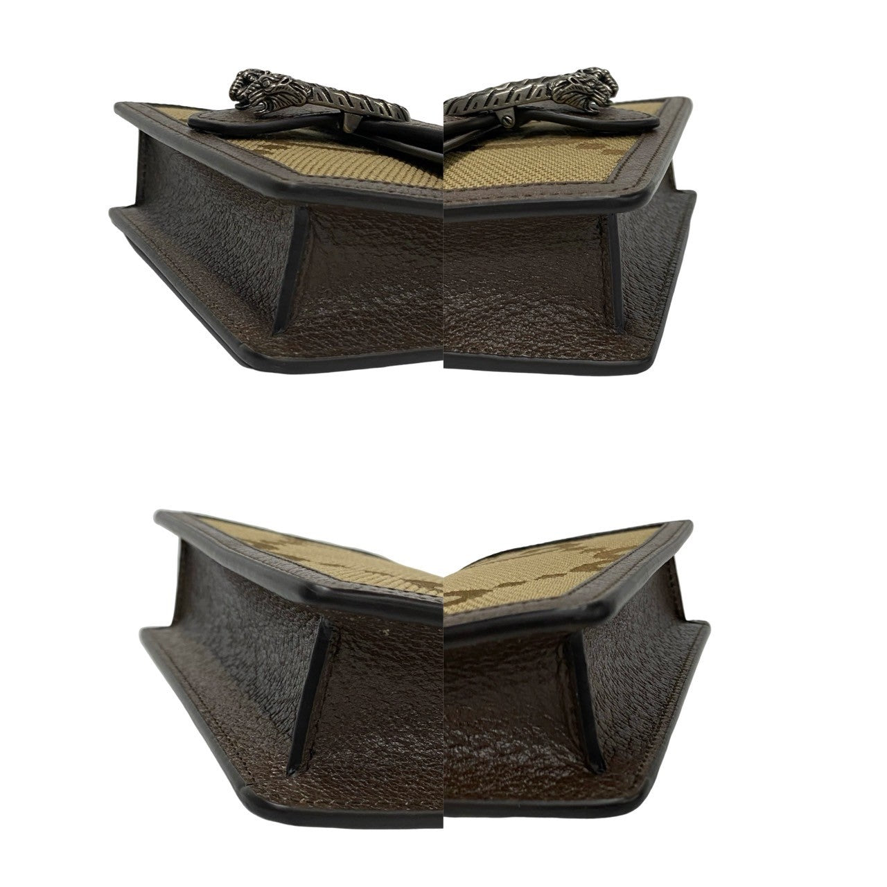 GUCCI Shoulder Bag leather Brown Jumbo GG Dionysus