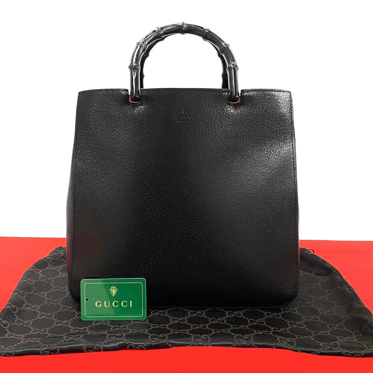 GUCCI Handbag leather black Bamboo