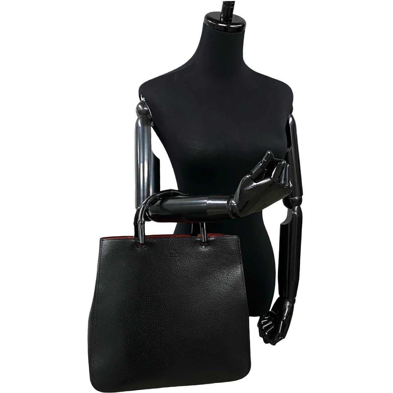 GUCCI Handbag leather black Bamboo