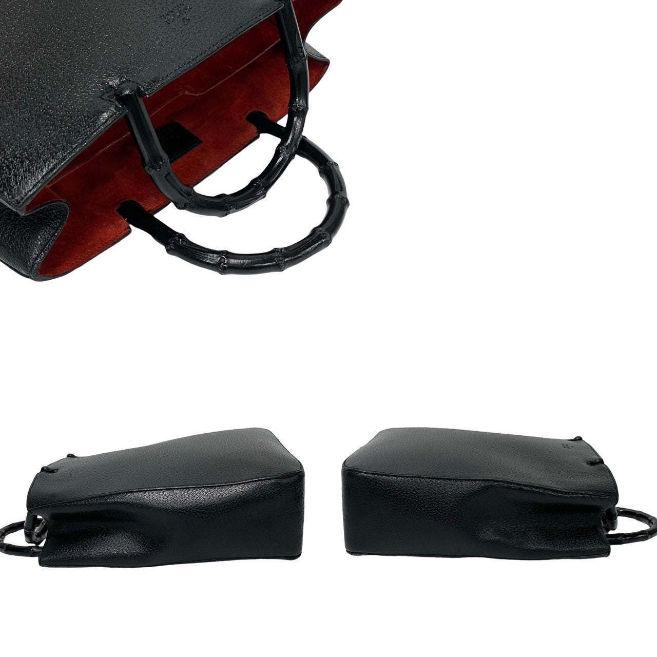 GUCCI Handbag leather black Bamboo
