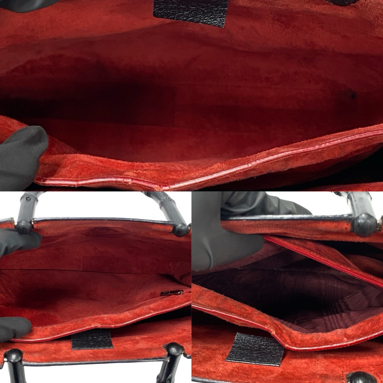 GUCCI Handbag leather black Bamboo