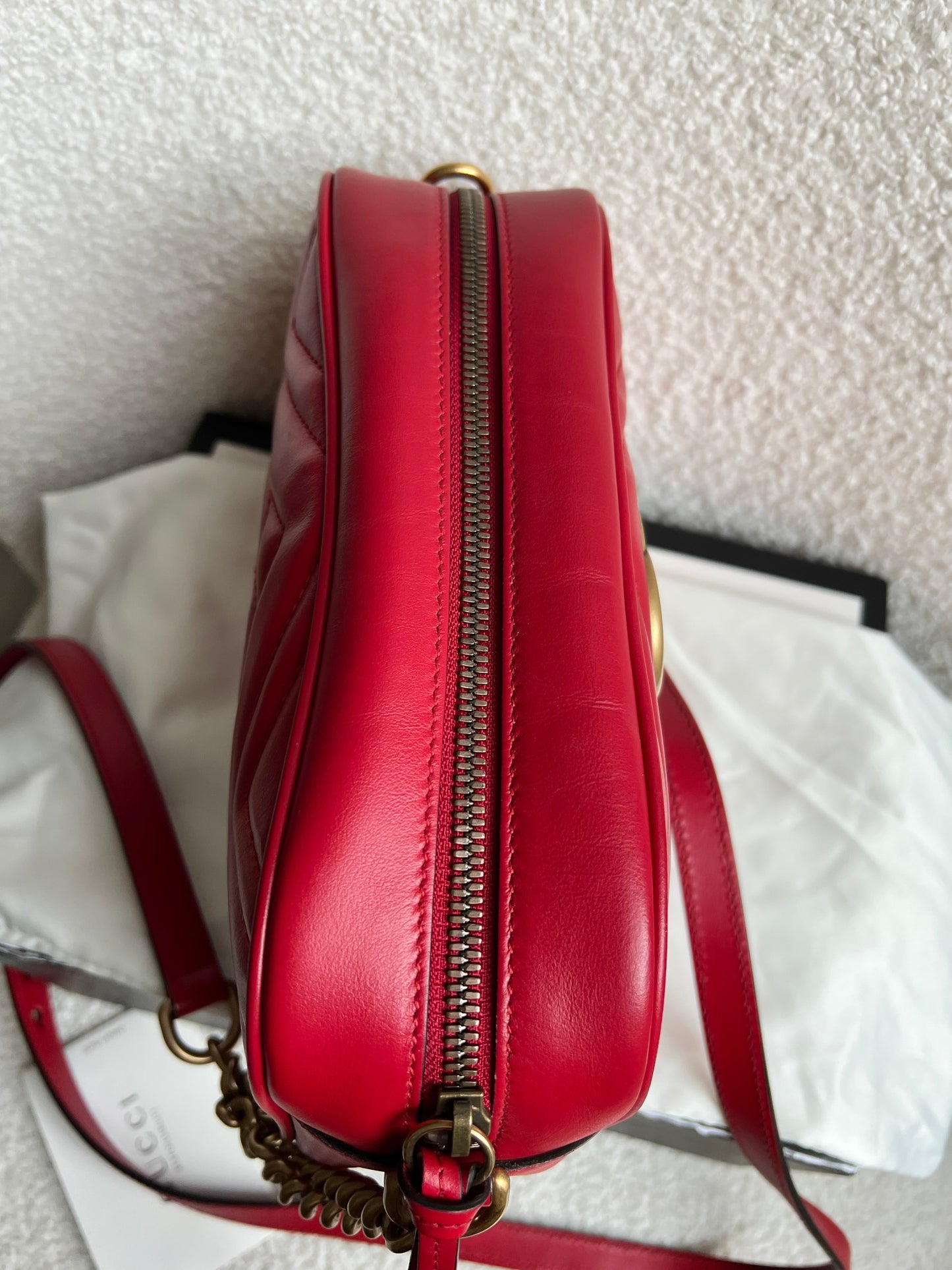 Gucci GG Red Marmont Small Shoulder Bag (RRP £1,440)
