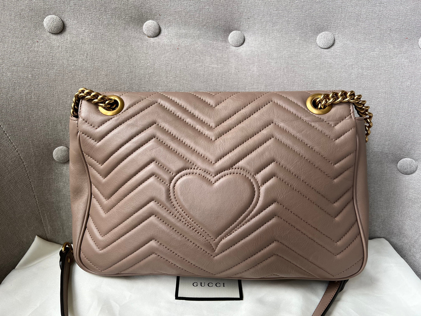 Gucci GG Dusty Pink Marmont Medium Shoulder Bag (RRP £2,340)