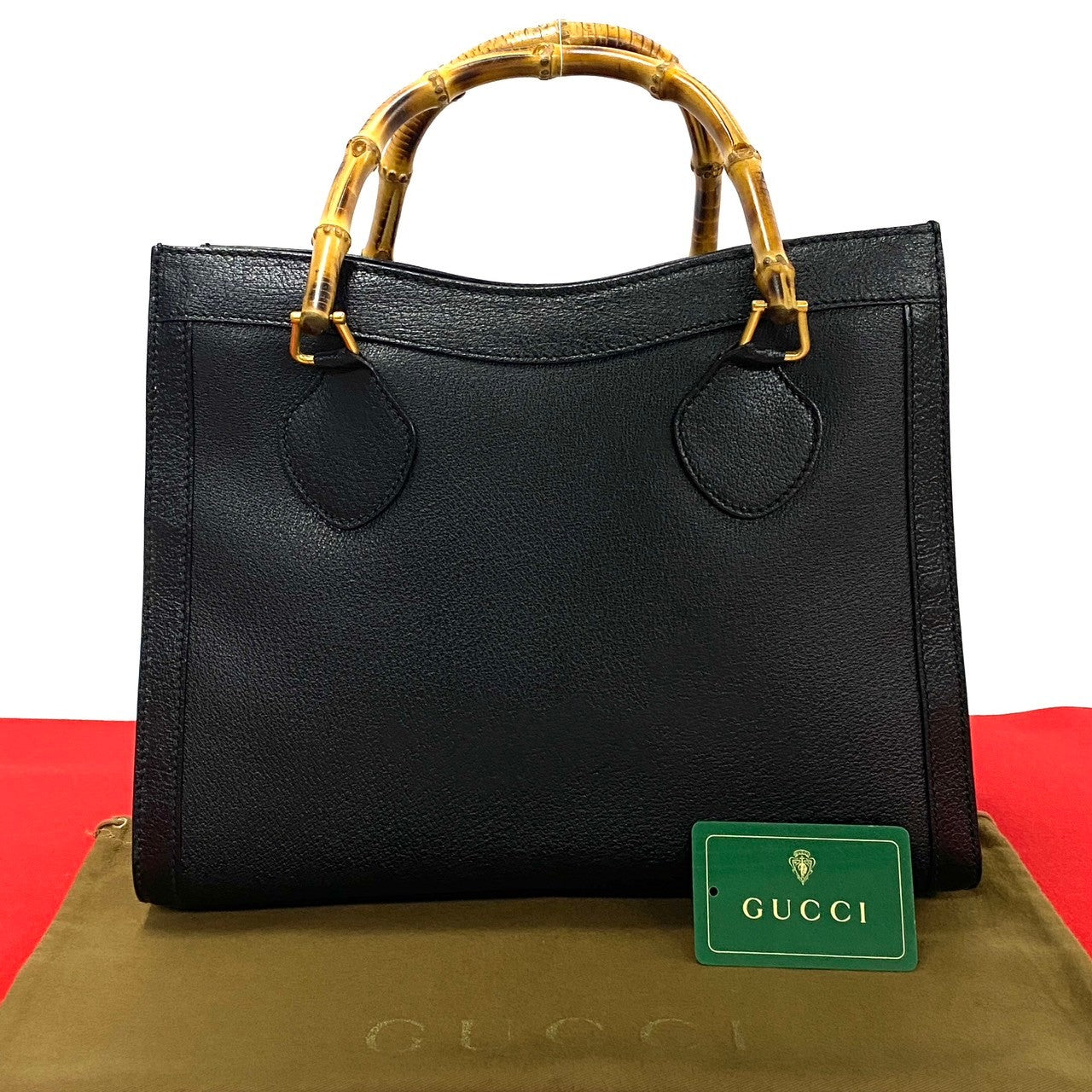 GUCCI Handbag leather black Bamboo