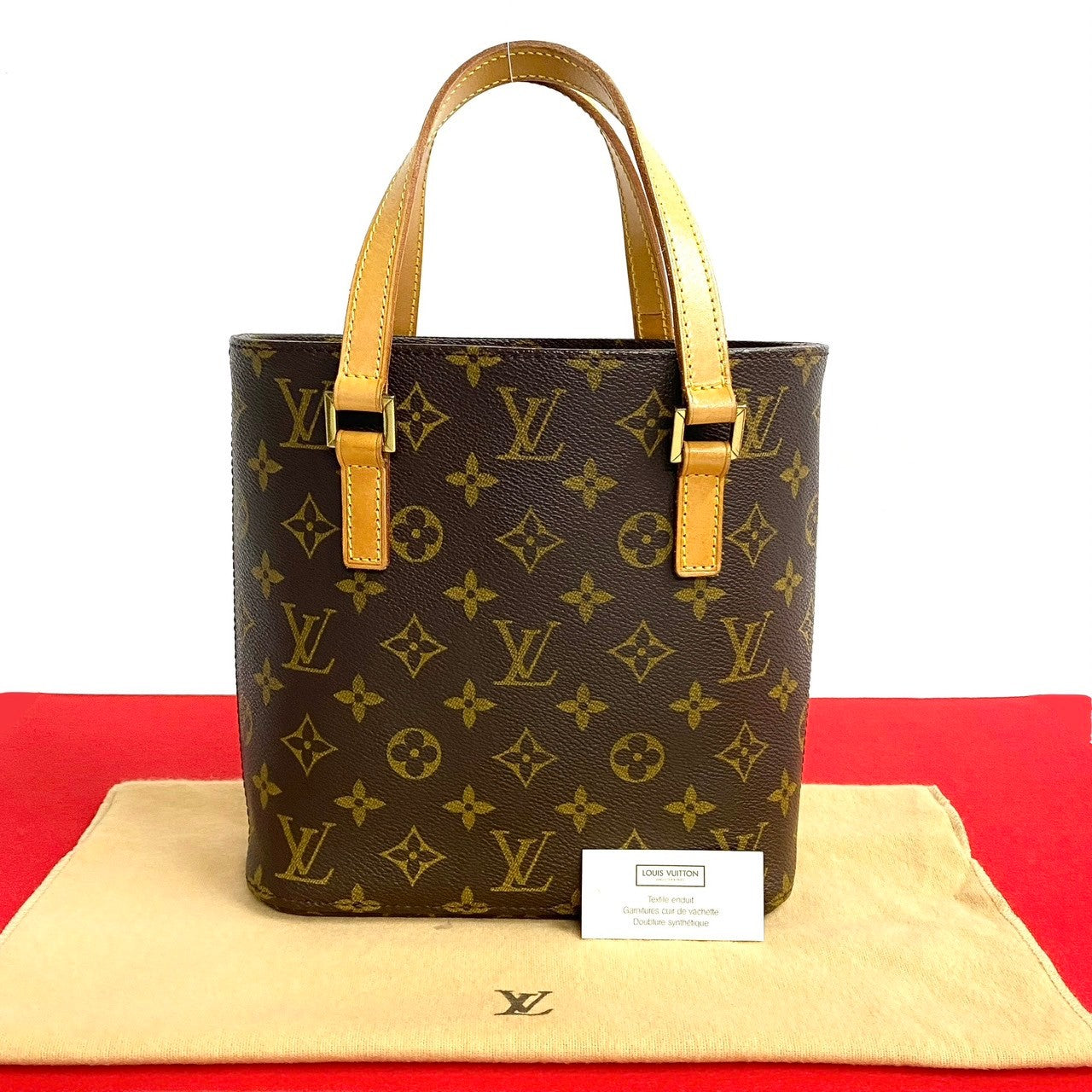 LOUIS VUITTON Handbag leather Brown Monogram VavinPM