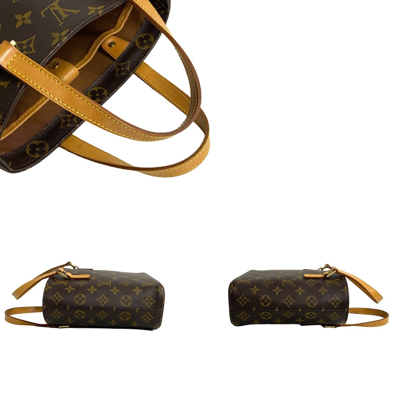 LOUIS VUITTON Handbag leather Brown Monogram VavinPM