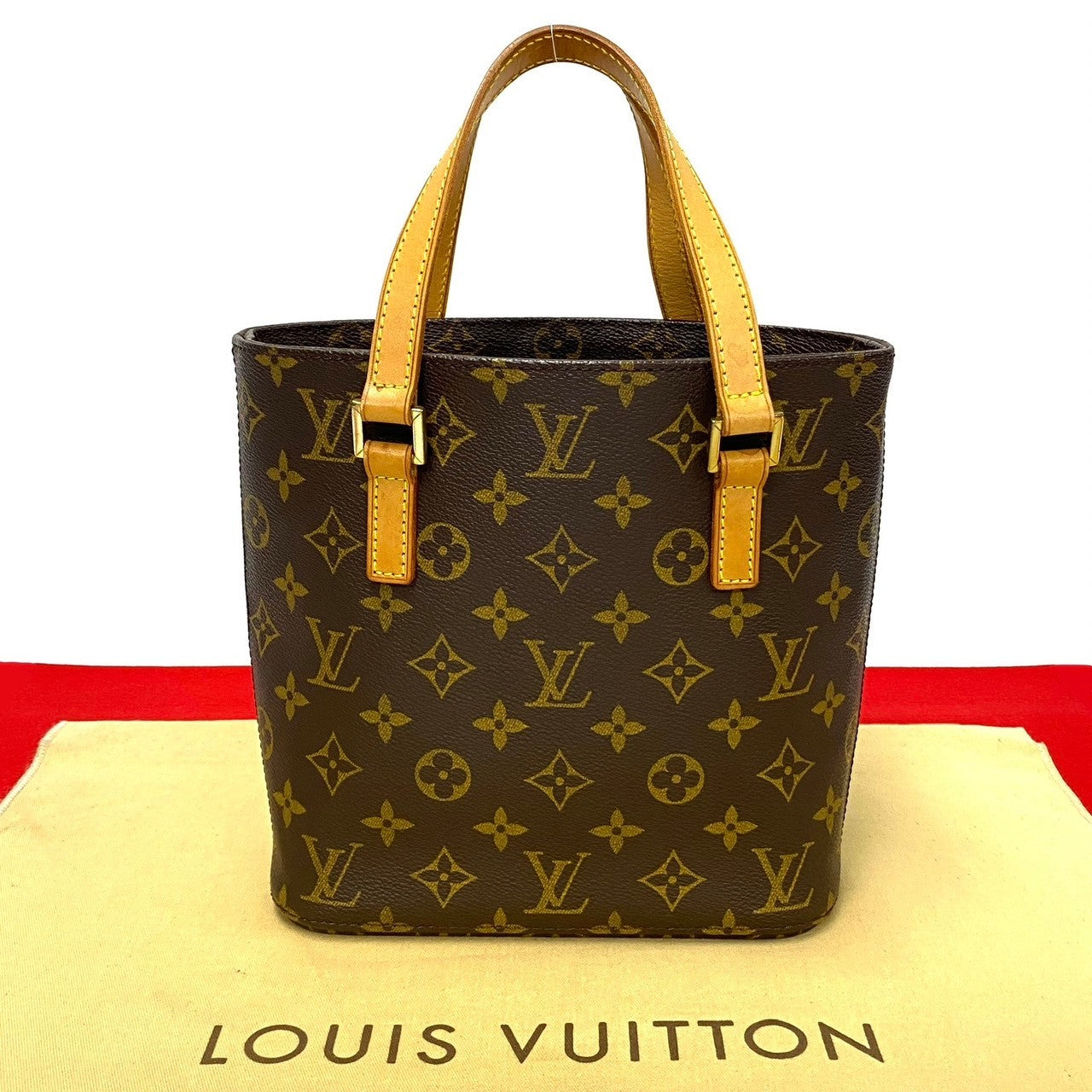 LOUIS VUITTON Handbag leather Brown Monogram VavinPM
