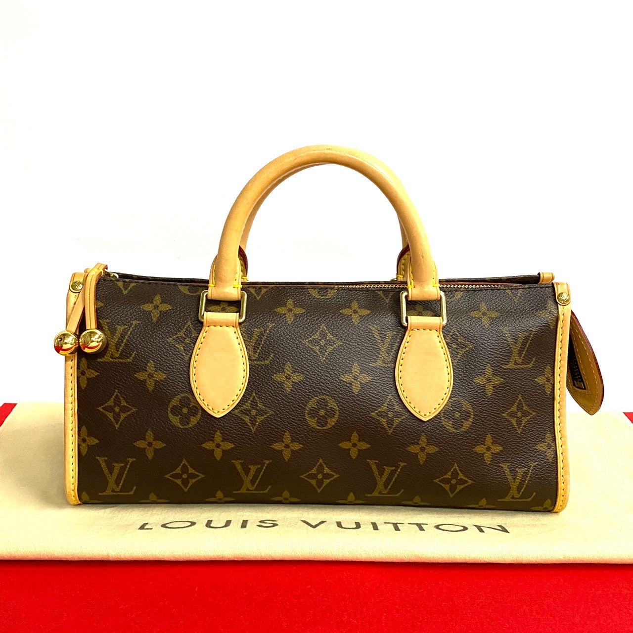 LOUIS VUITTON Handbag leather Brown Monogram Popan cool