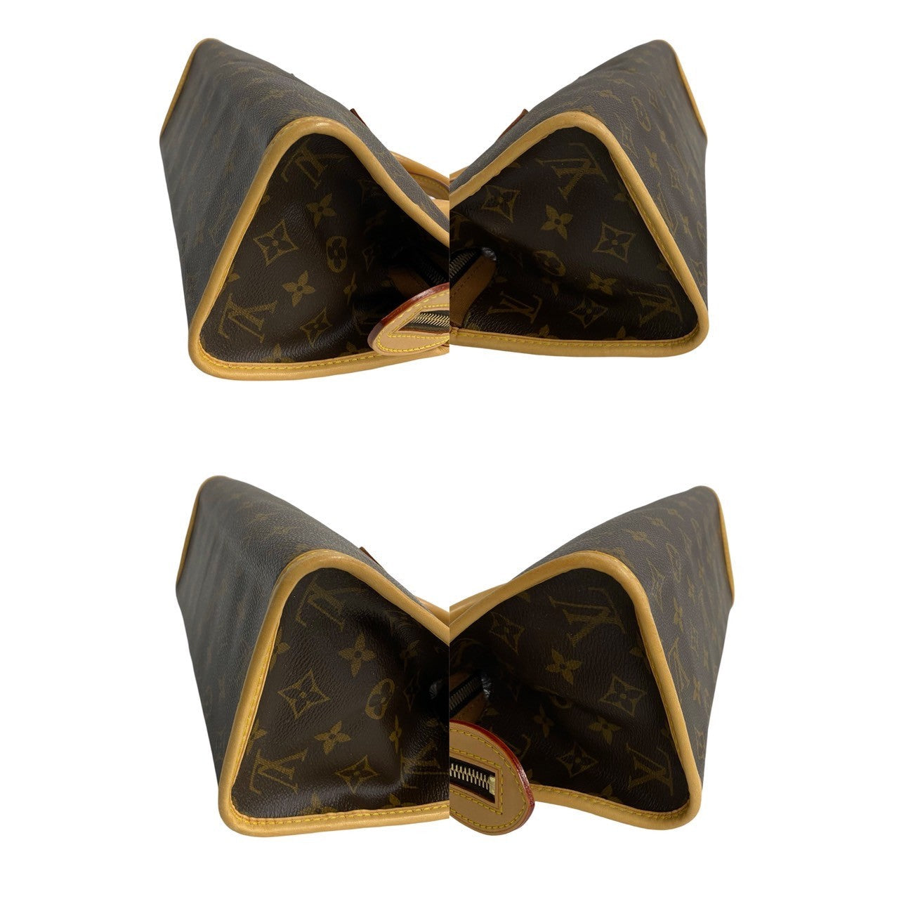 LOUIS VUITTON Handbag leather Brown Monogram Popan cool