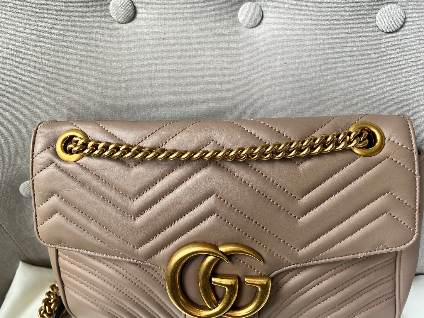 Gucci GG Dusty Pink Marmont Medium Shoulder Bag (RRP £2,340)