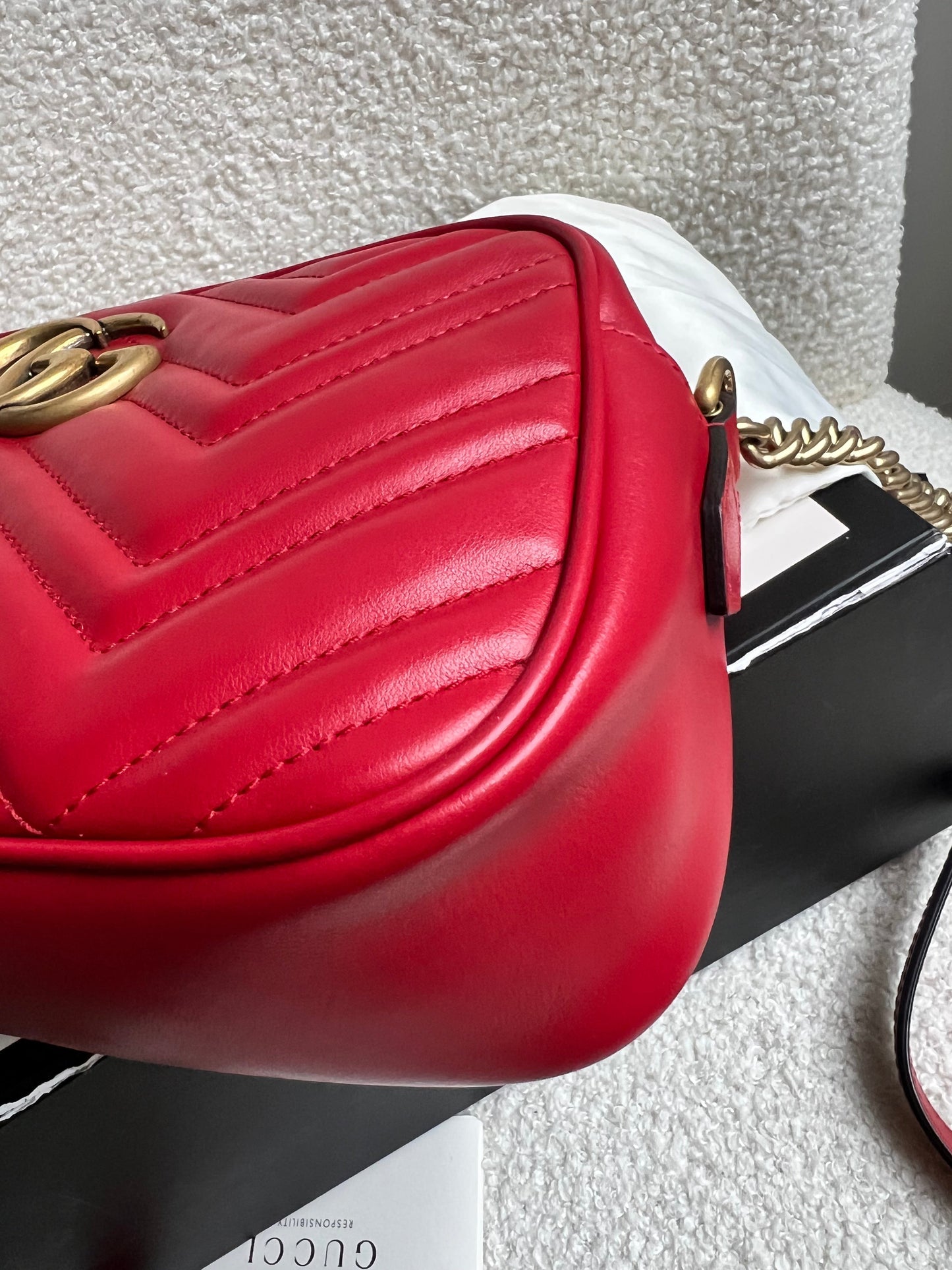 Gucci GG Red Marmont Small Shoulder Bag (RRP £1,440)