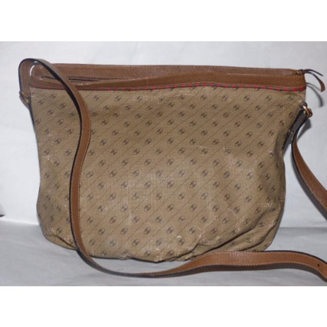Gucci Vintage Pursesdesigner Purses Camel Leather With Redgreen Striped Accents Logo Link Print Coat