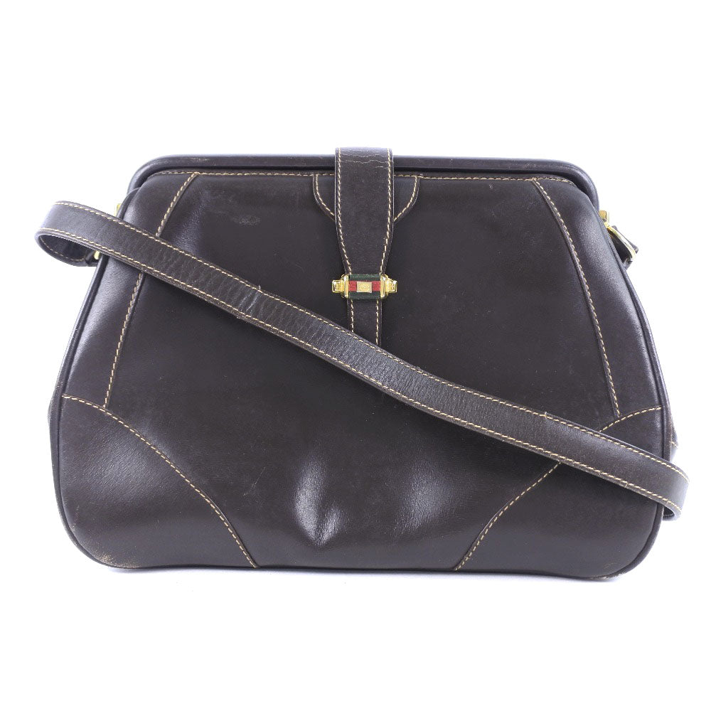 GUCCI Shoulder Bag Calfskin Brown vintage Women Used