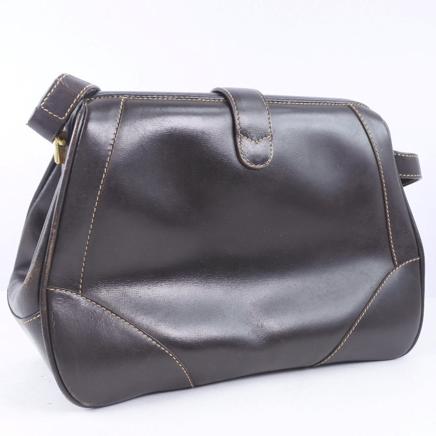 GUCCI Shoulder Bag Calfskin Brown vintage Women Used
