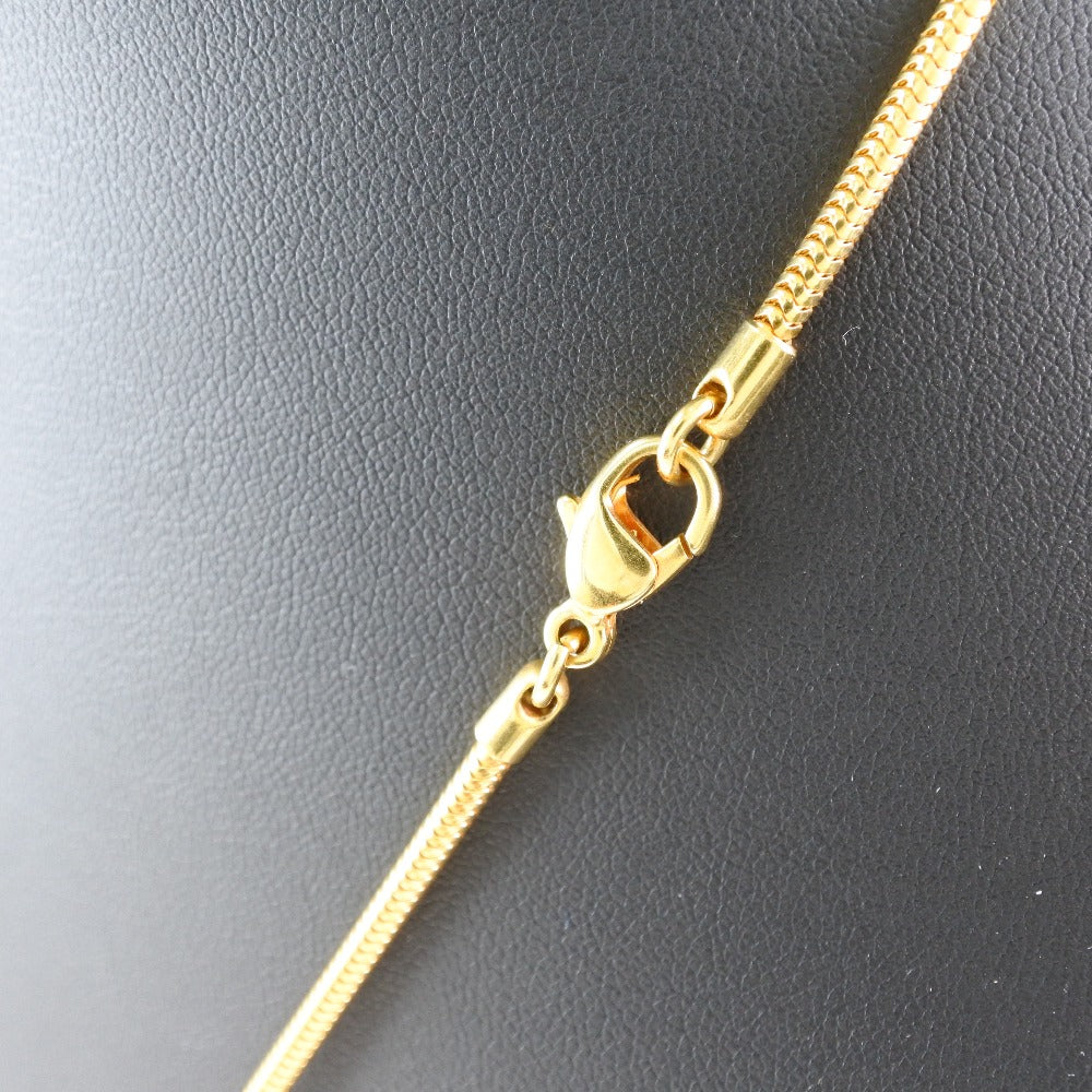 HERMES Necklace Plated Gold Brown / Gold Wood ball Women Used