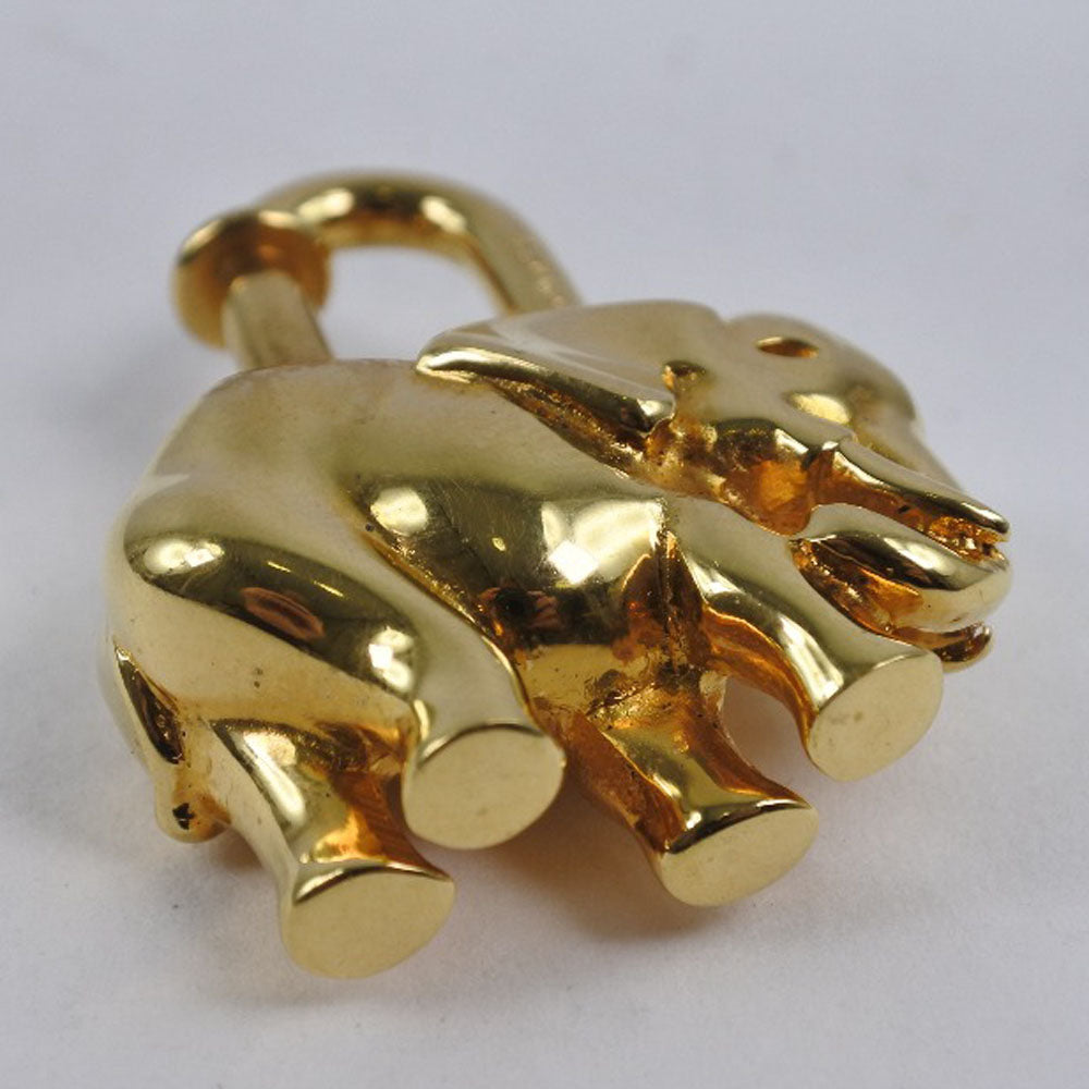 HERMES Cadena Plated Gold gold Animal motif Women Used