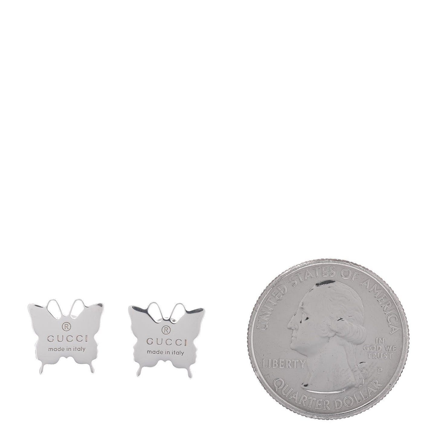 Gucci Logo Butterfly Post Earrings in Sterling Silver