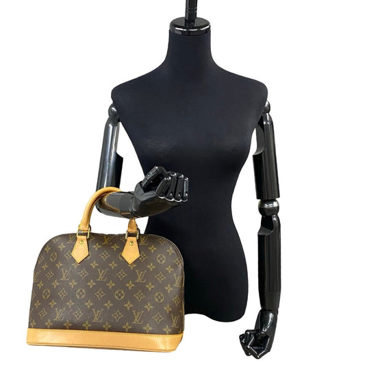 LOUIS VUITTON Handbag leather Brown Monogram Alma