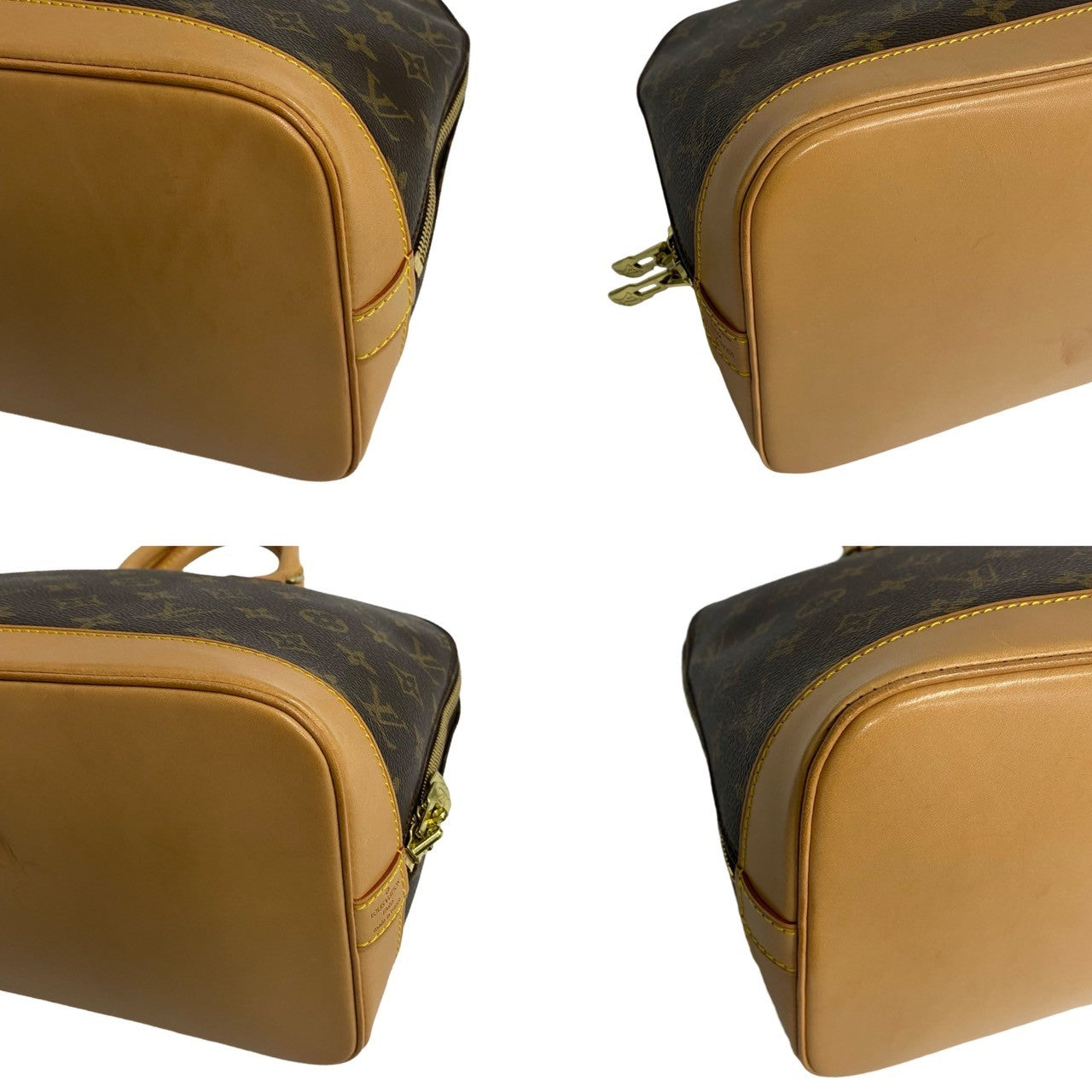 LOUIS VUITTON Handbag leather Brown Monogram Alma