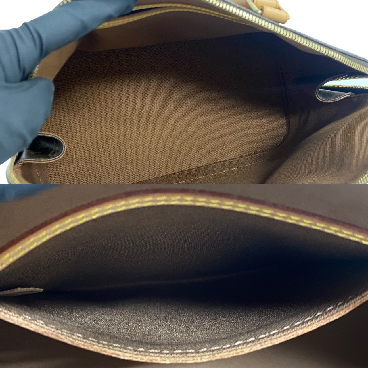 LOUIS VUITTON Handbag leather Brown Monogram Alma