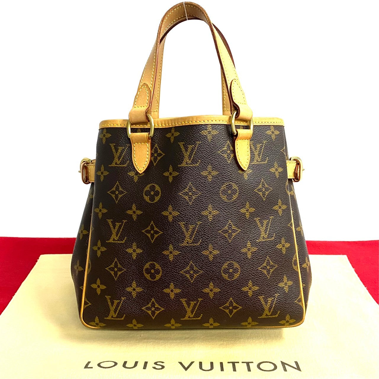 LOUIS VUITTON Handbag leather Brown Monogram Batignolles