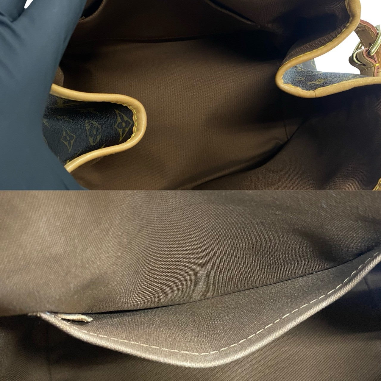 LOUIS VUITTON Handbag leather Brown Monogram Batignolles