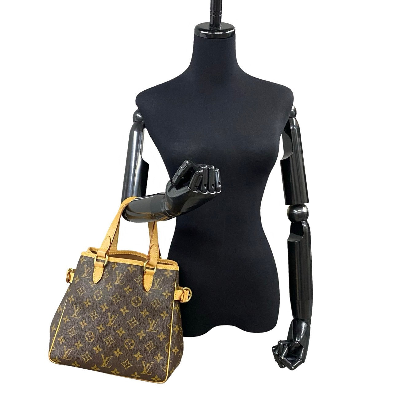 LOUIS VUITTON Handbag leather Brown Monogram Batignolles
