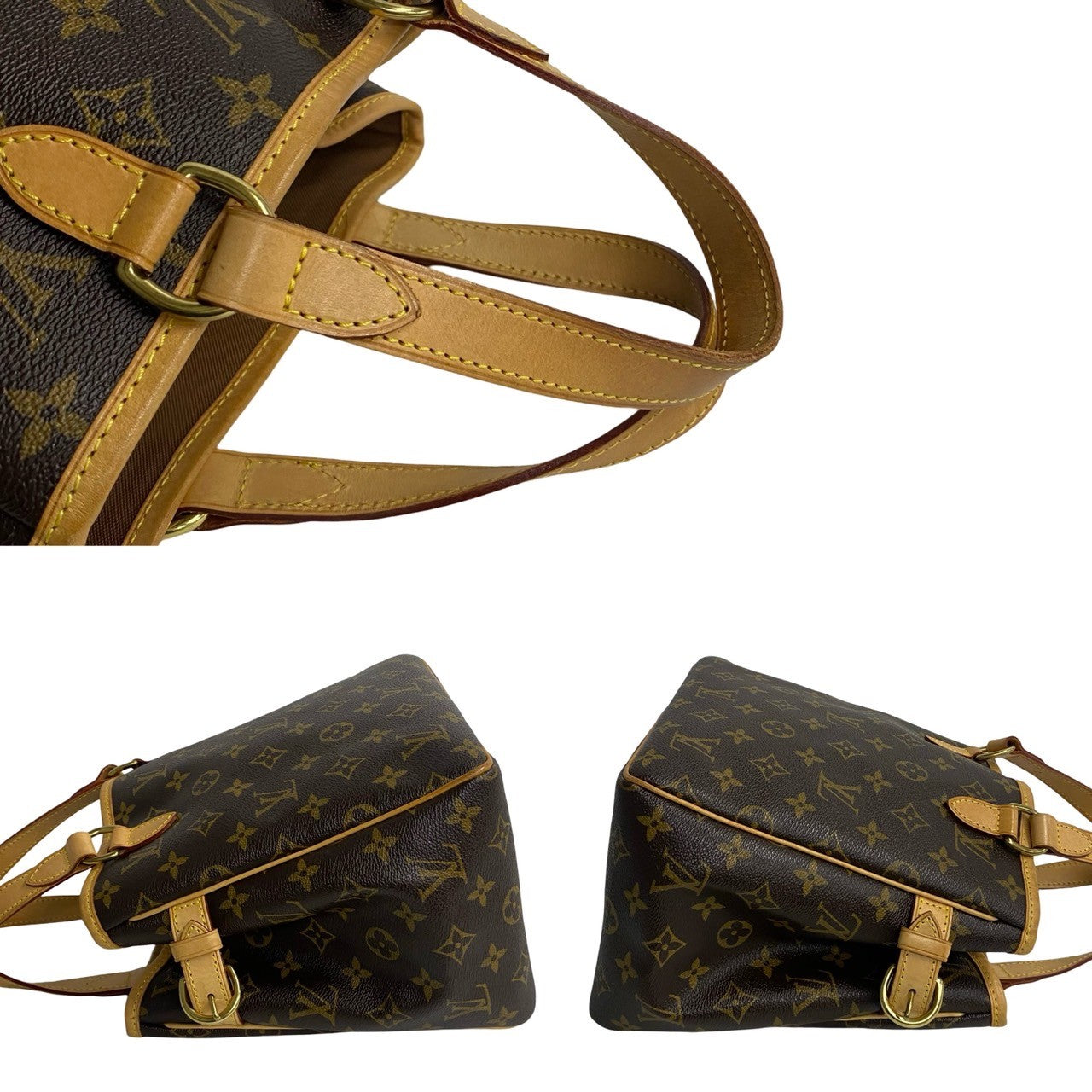 LOUIS VUITTON Handbag leather Brown Monogram Batignolles