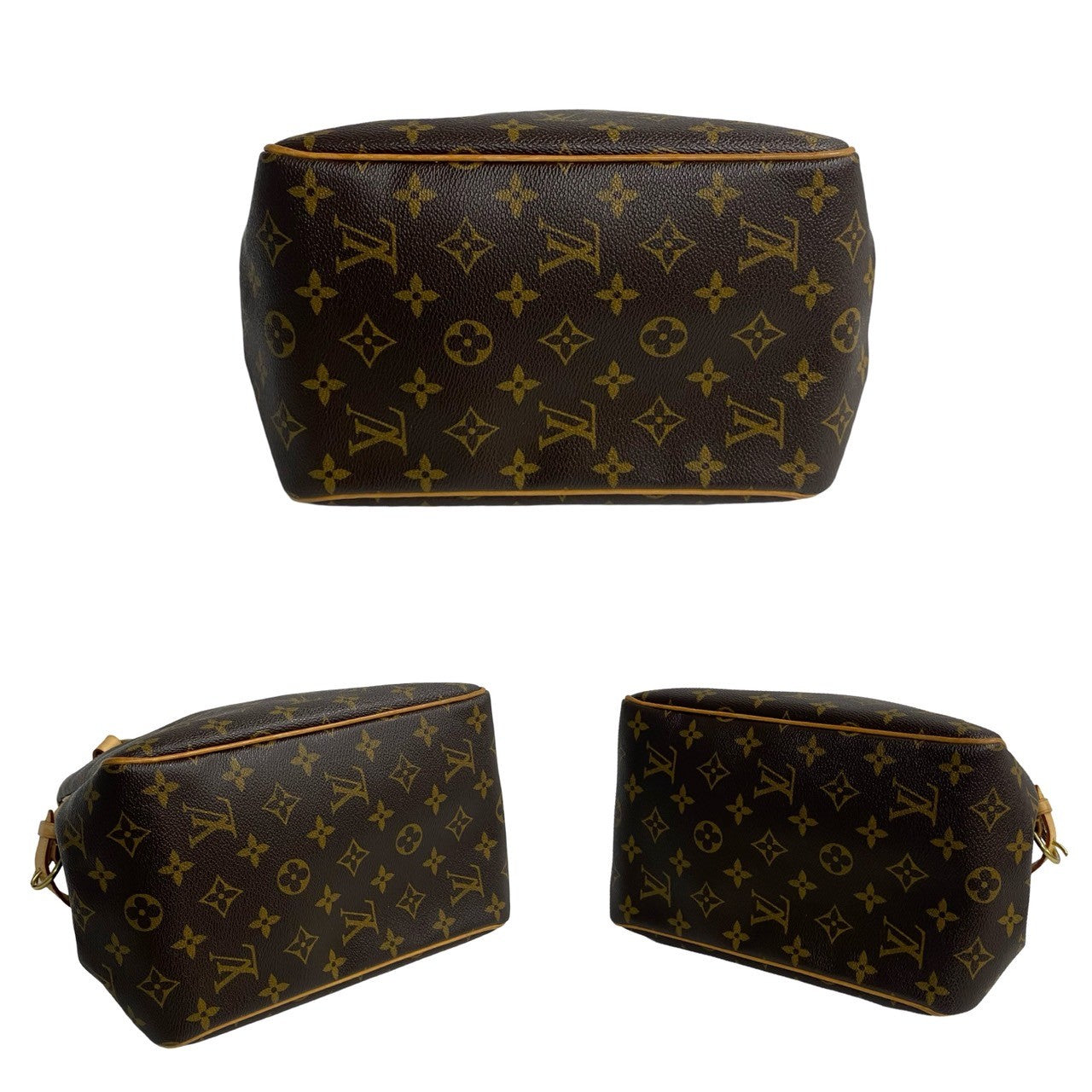LOUIS VUITTON Handbag leather Brown Monogram Batignolles