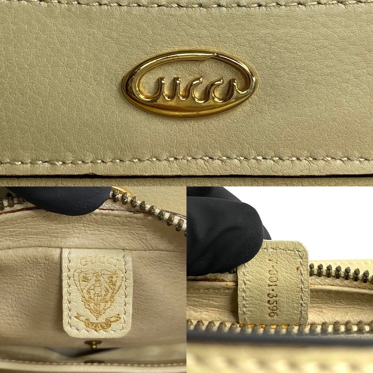 GUCCI Handbag leather white