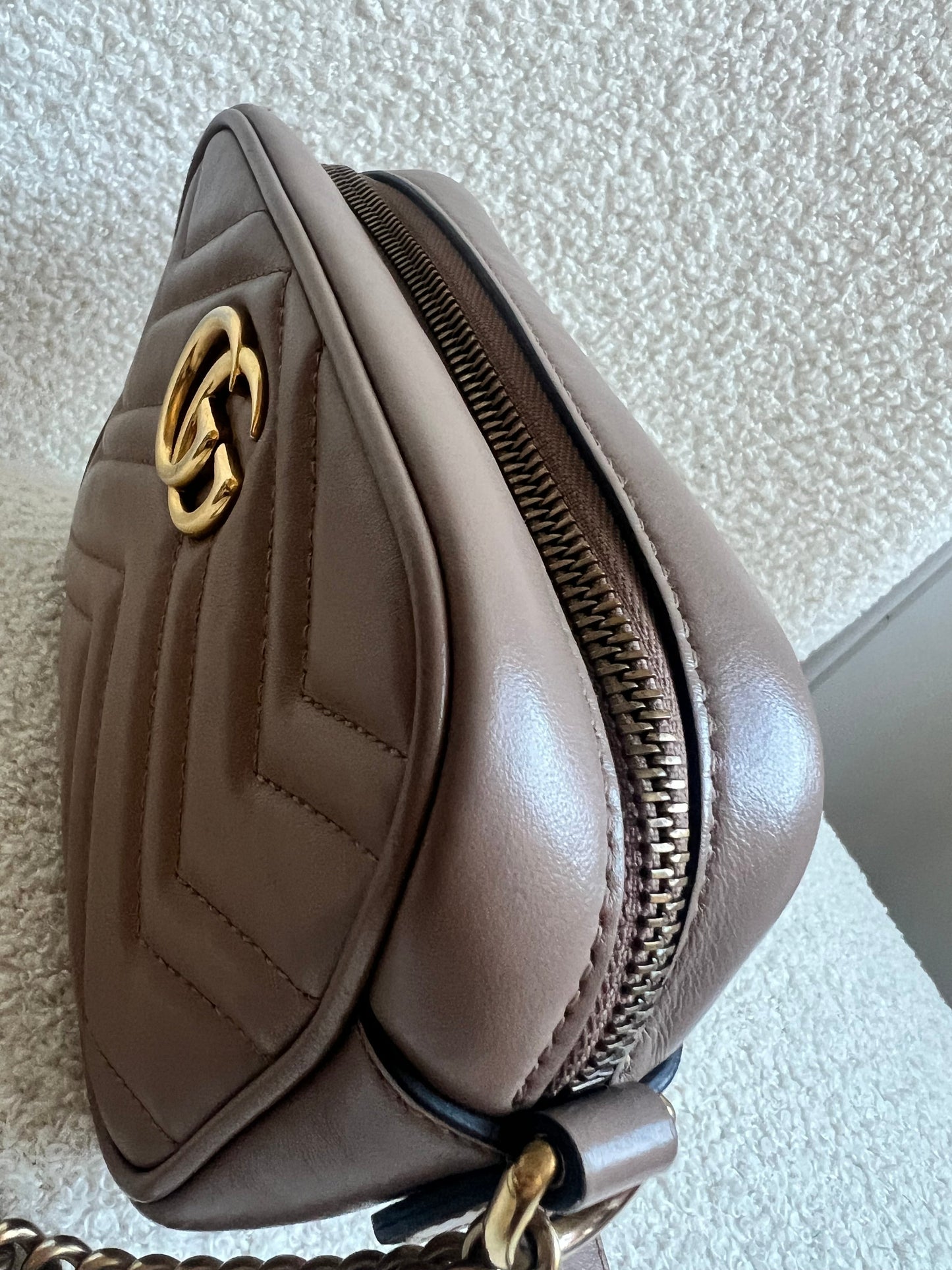 Gucci GG Dusty Pink Marmont Mini Shoulder Bag (RRP £1,360)