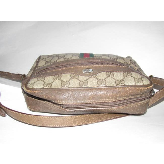 Gucci Vintage Pursesdesigner Purses Shades Of Brown Large G Logo Print Coated Canvas And Leather Wit