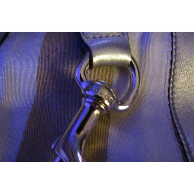 Gucci New Jackie Triangular Shaped Metallic Leather Hobo Bag W Wide Sherry Stripe