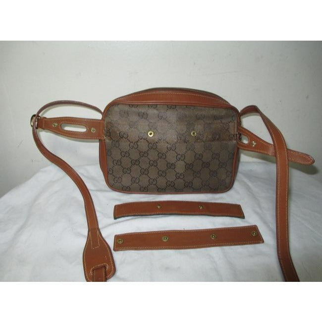 Gucci Supreme W Guccissima Print Removable Red Green Stripe Accents Brown And Gg Leather Hobo