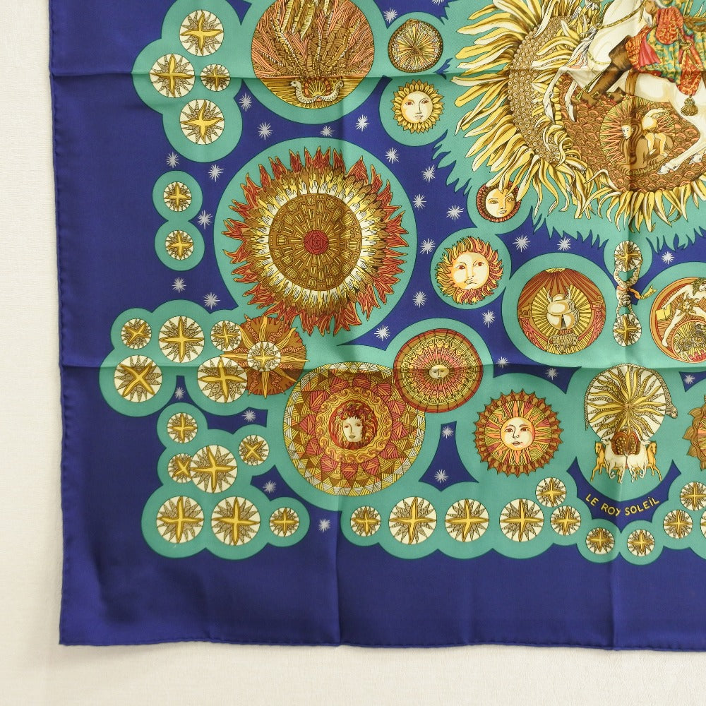 HERMES scarf silk Blue Carre90 Women Used