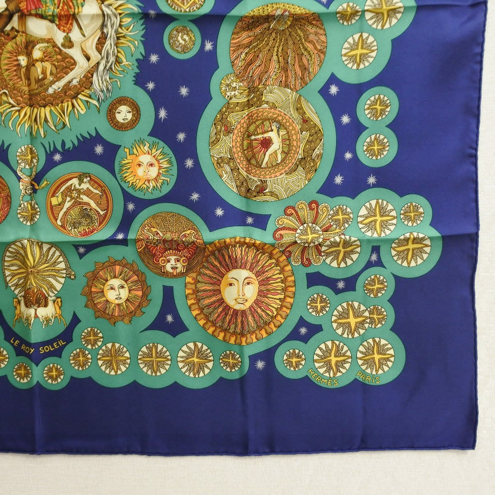 HERMES scarf silk Blue Carre90 Women Used