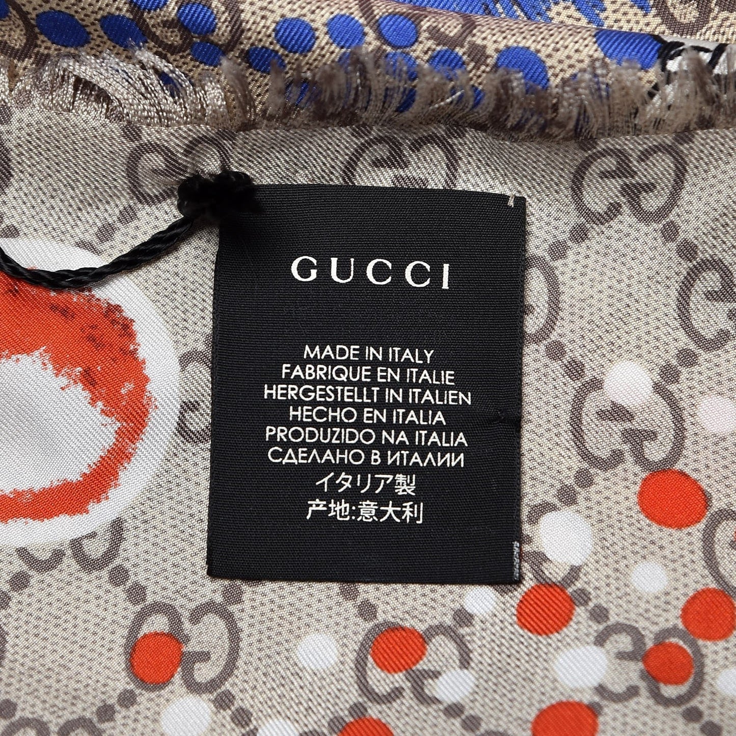 Gucci GG Space Animal Print Scarf in Beige