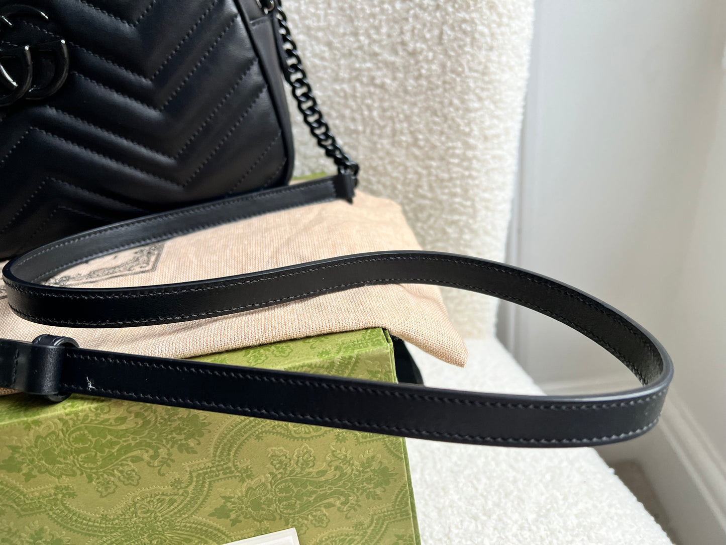 Gucci GG Black on Black Marmont Small Shoulder Bag (RRP £1340)