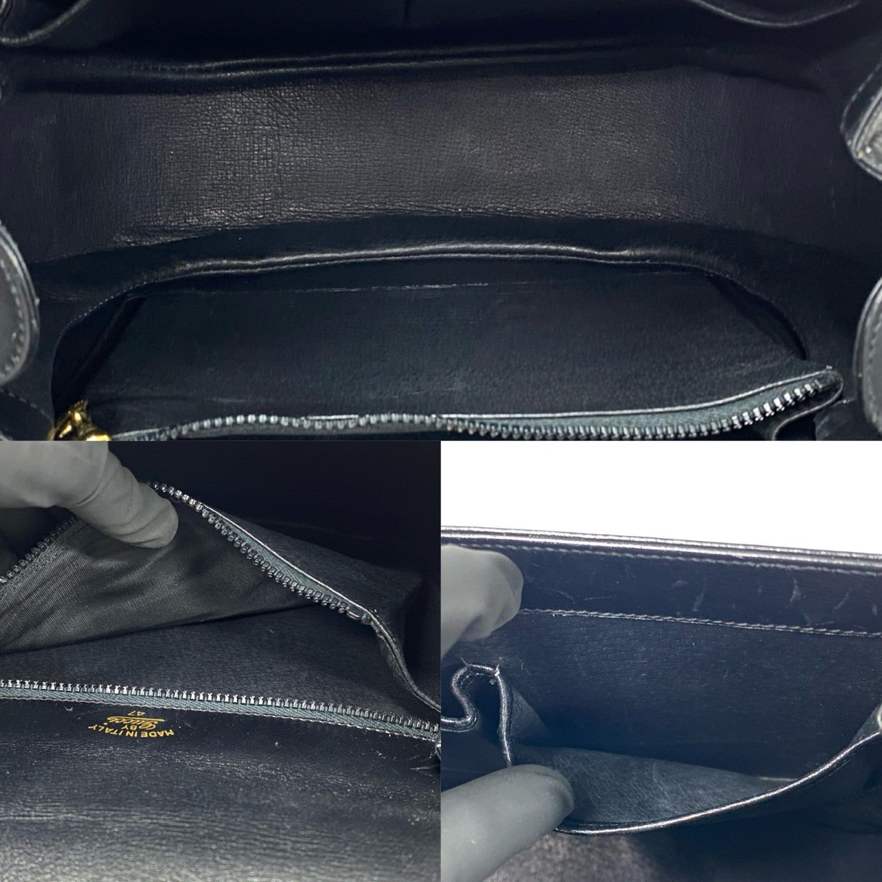 GUCCI Shoulder Bag Calfskin black Old Gucci