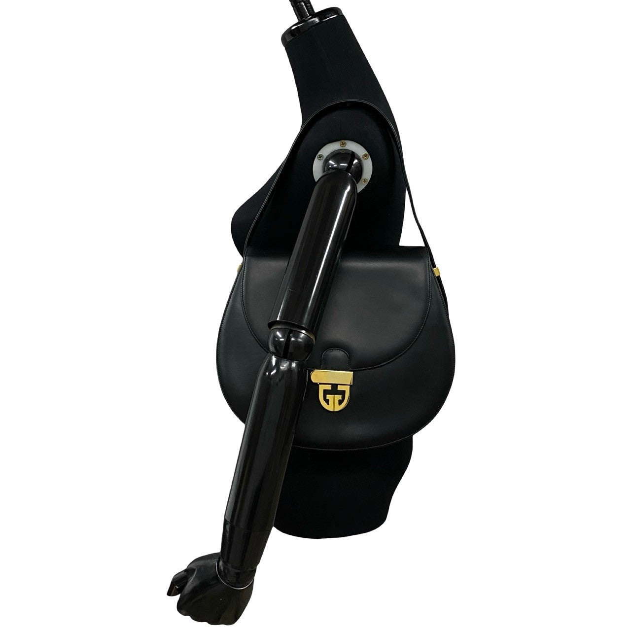 GUCCI Shoulder Bag Calfskin black Old Gucci