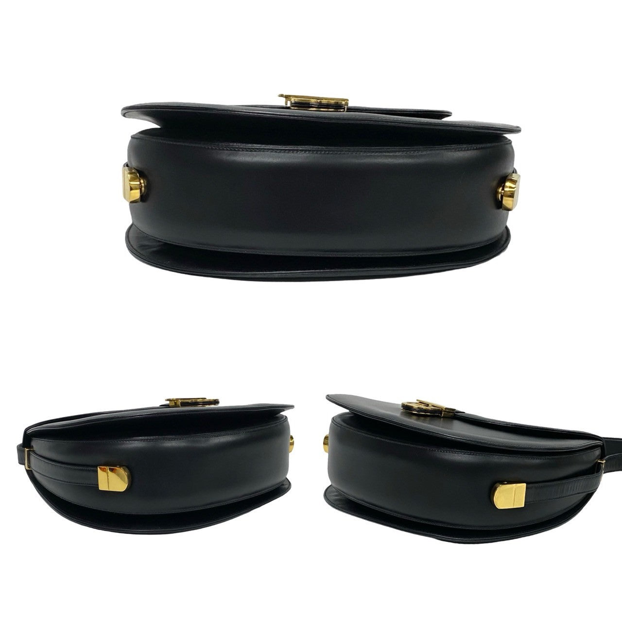 GUCCI Shoulder Bag Calfskin black Old Gucci