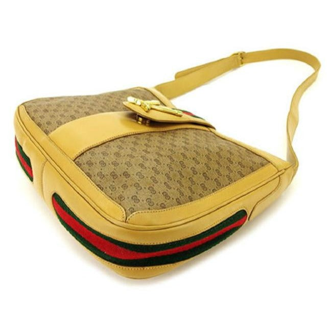 Gucci Brown micro Guccissima Leather Hobo Crossbody Bag w Boot Snap