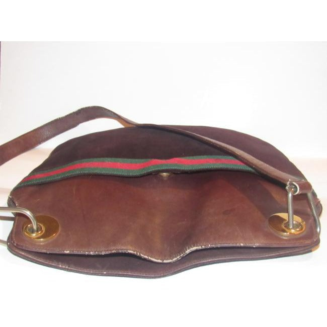 Gucci Webby Bag Eclipse W Early And Leather Sherry Stripe Brown Suede Tote