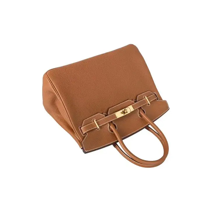 HERMES Birkin 25 Bag brown togo Leather Handbag (25,28,32)  gold hardware