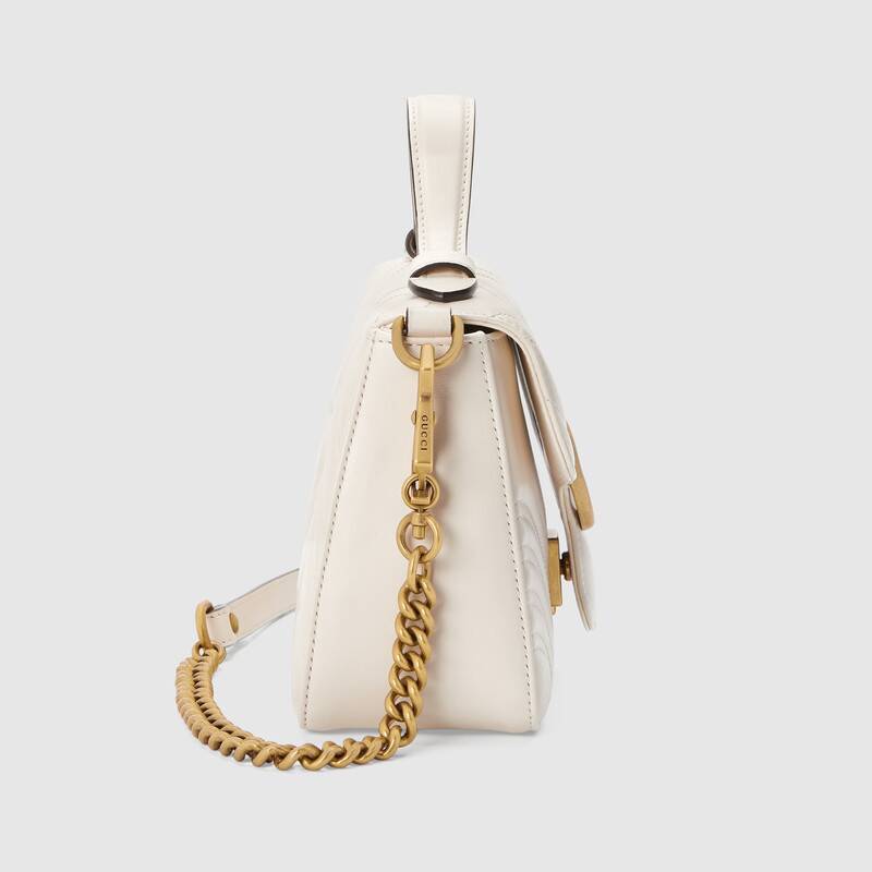 Gucci GG Marmont Mini Top Handle Bag in White