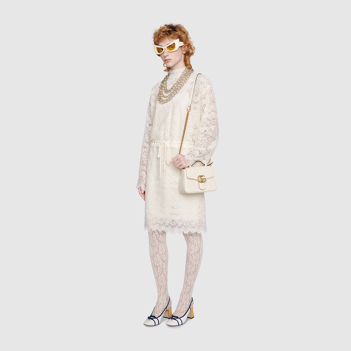 Gucci GG Marmont Mini Top Handle Bag in White
