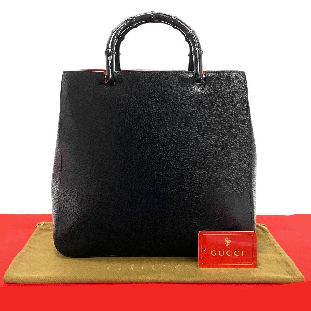 GUCCI Handbag leather black Bamboo