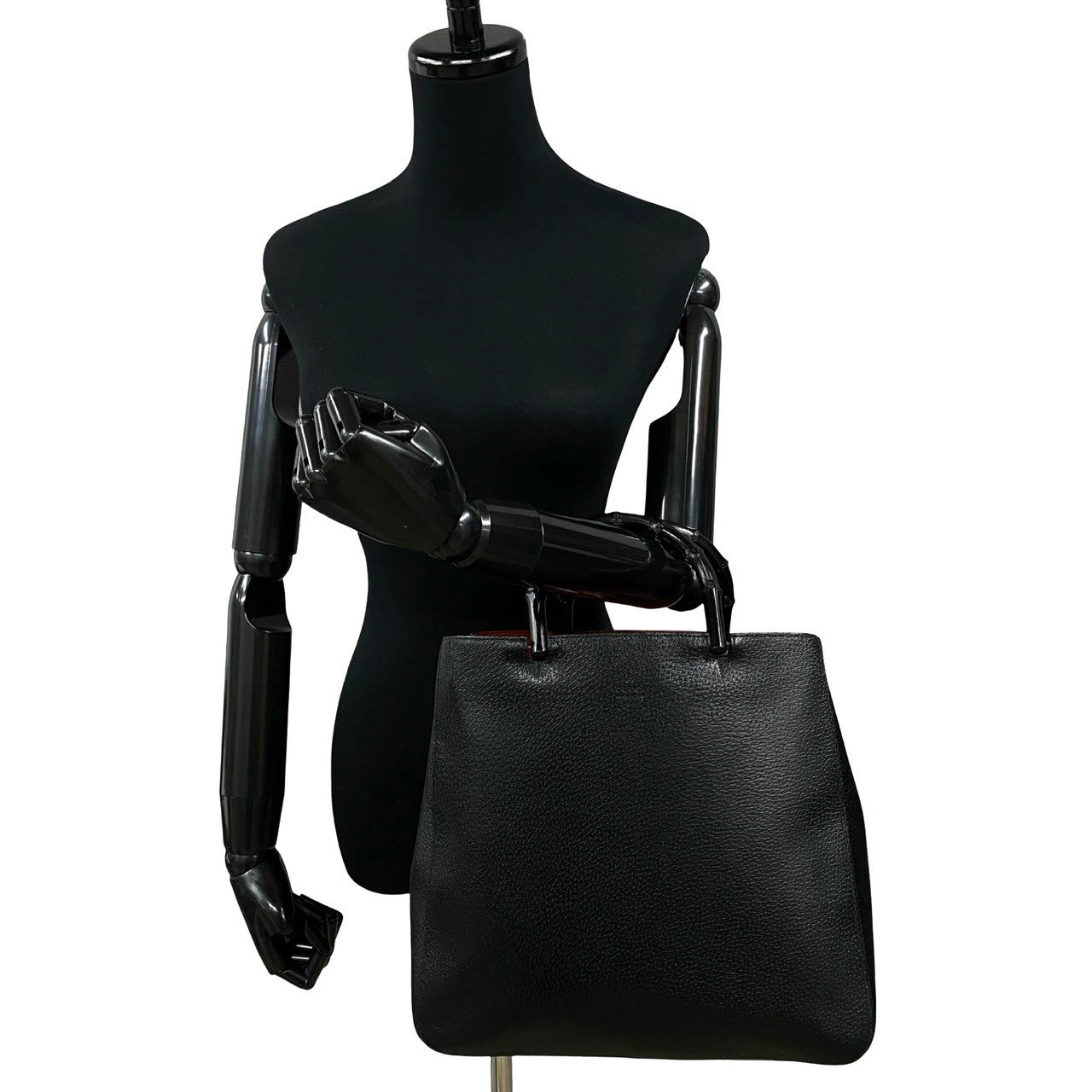 GUCCI Handbag leather black Bamboo