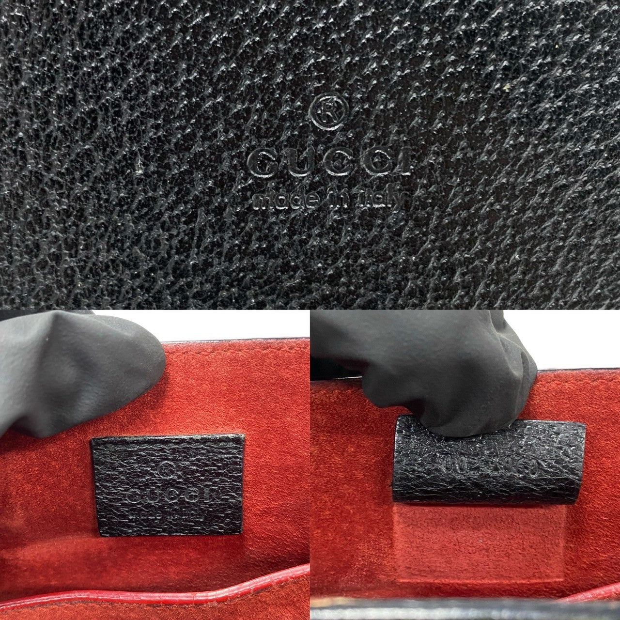 GUCCI Handbag leather black Bamboo